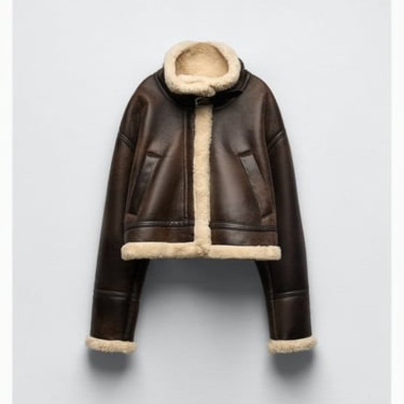 Zara Jackets & Blazers - NWT L Zara Cropped Aviator Jacket